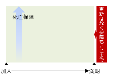 全期型の保険に更新はなく、満期を迎えると 更新できず、保障も終了する